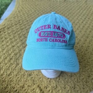 OBX Outer Banks North Carolina NC Womens Baseball Hat Cap Aqua Blue Pink Beach